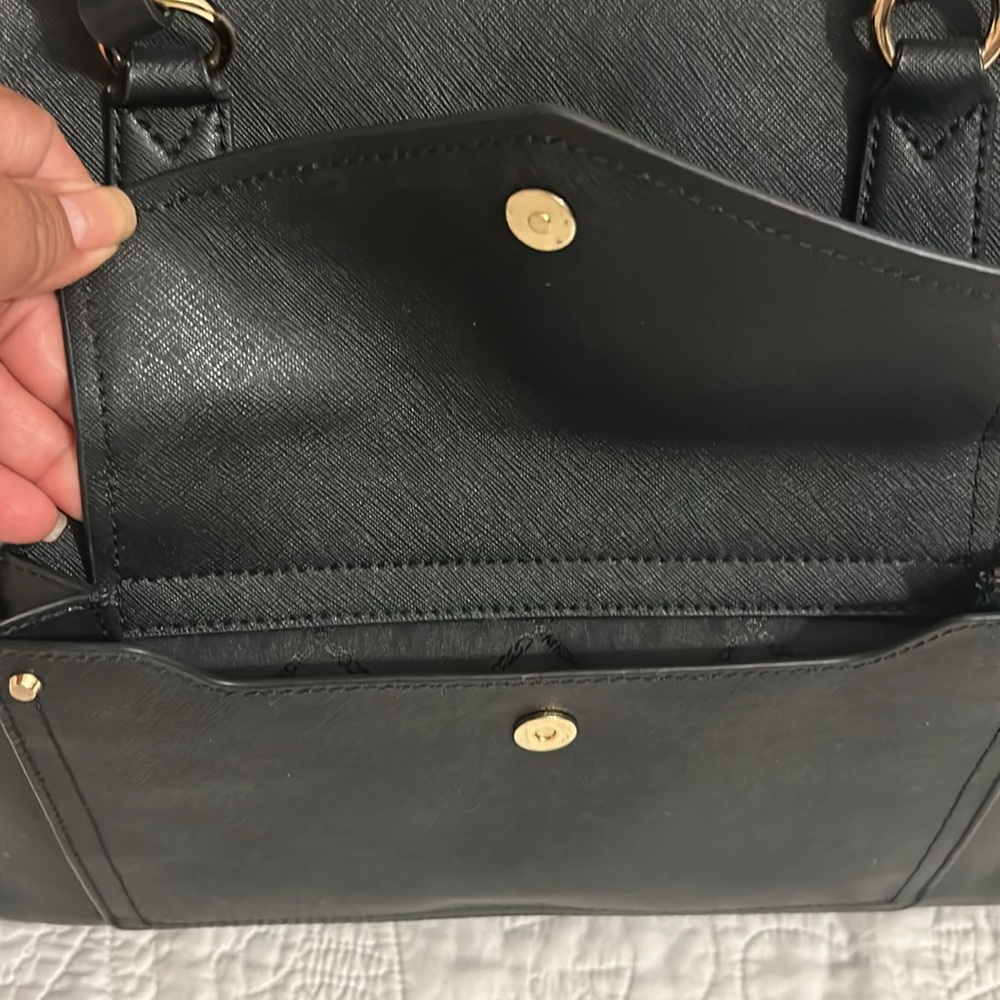 Michael Kors Black Structured Tote with Gold Hardware - Picture 4 of 7